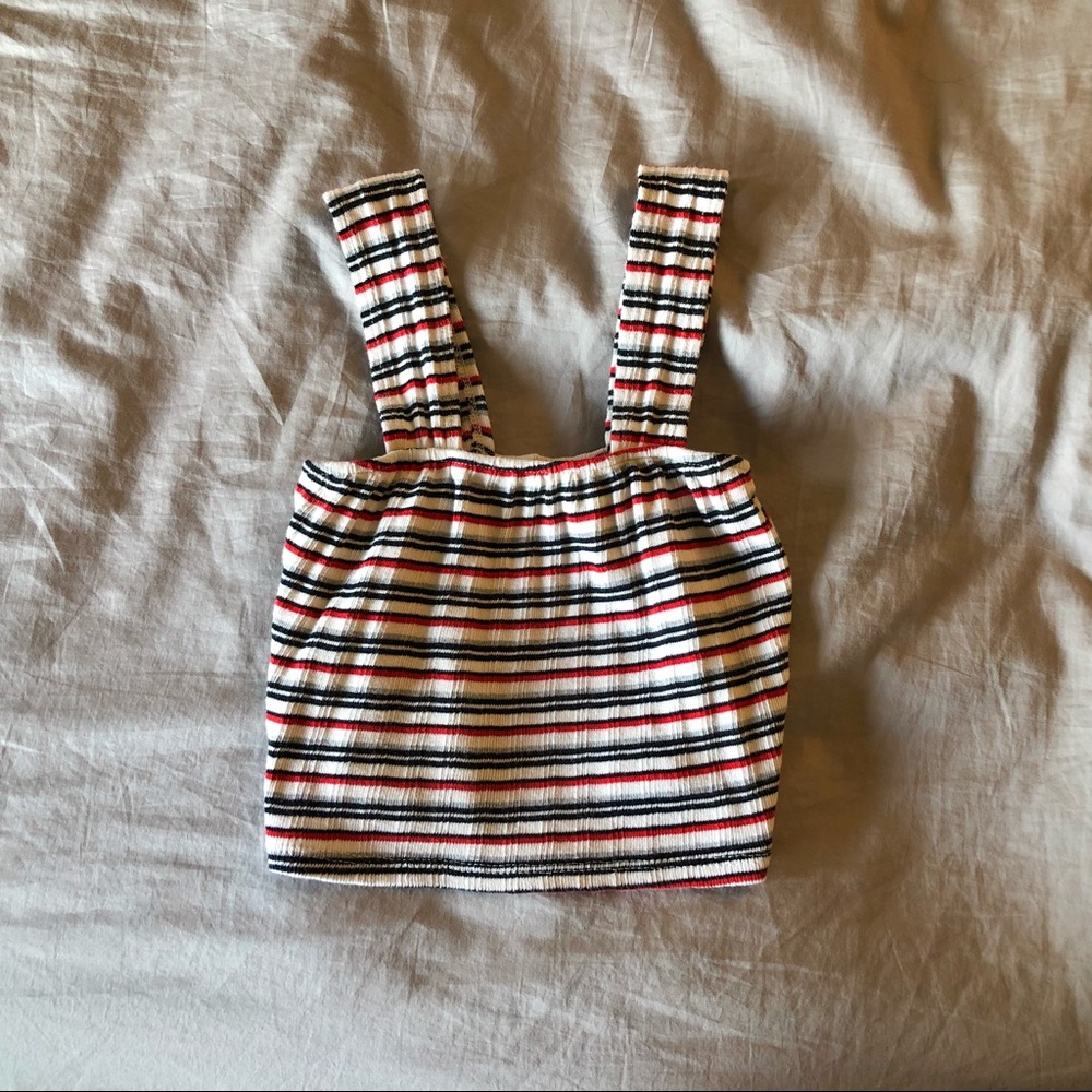 Red striped crop top